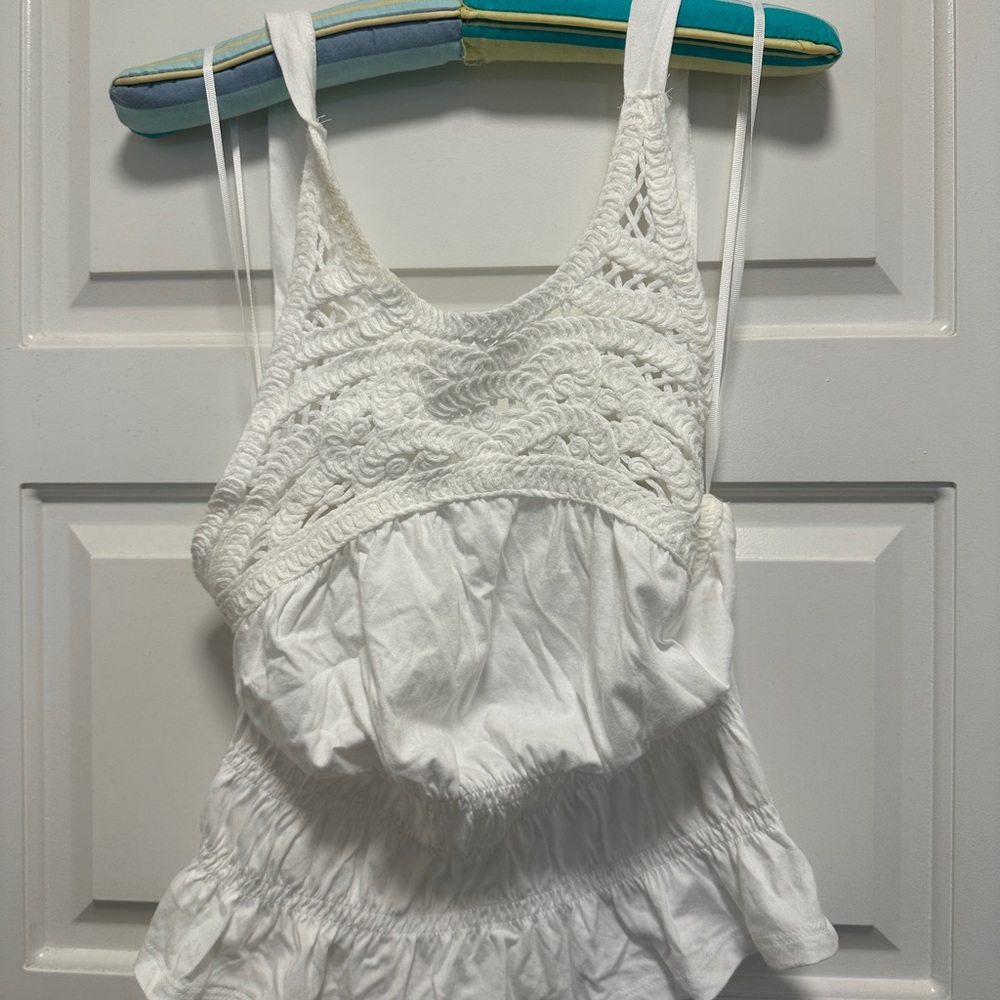 BB Dakota Steve Madden White Bohemian Halter Top. NWT